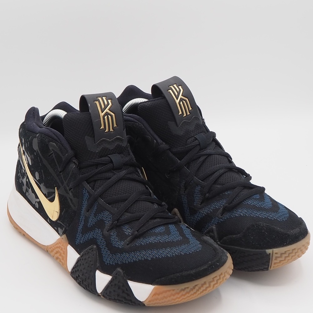 Nike Kyrie 4 Pitch Blue Metallic Gold Sneaker Mens 8 Basketball Gum Sole
